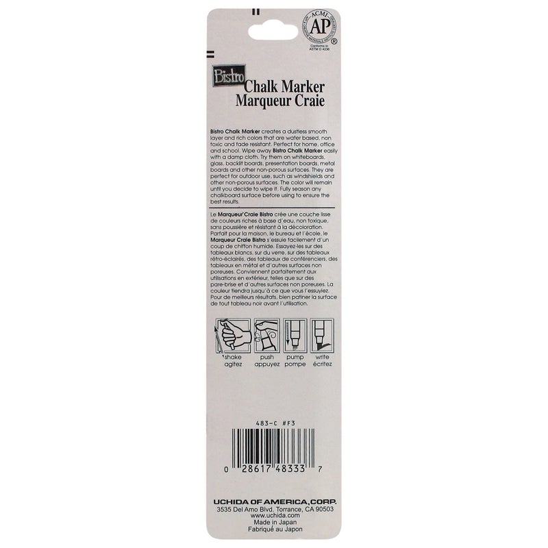 Uchida 483-C-F3 Chisel Tip Bistro Chalk Marker  Fluorescent Blue - Image 2